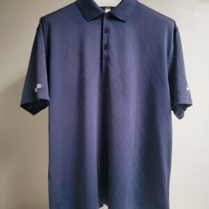 Nike Golf Blue‎ Polo Shirt Men Size XL Embroidered Diamond Fabric Pattern
